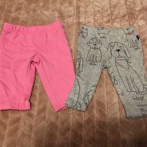 Newborn Pants: Pink and Puppies